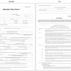 Świadectwo pracy - dokument potwierdzający zatrudnienie i przebieg pracy.