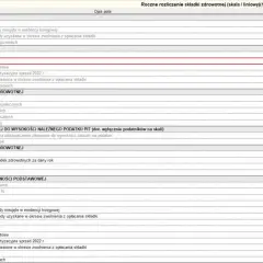 Roczne rozliczenie składki zdrowotnej: przychody, koszty, podstawa i wysokość składki. Zestawienie finansowe.