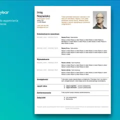 Szablon CV do wypełnienia na komputerze. Zawiera sekcje: dane osobowe, doświadczenie, wykształcenie, umiejętności, języki obce, zainteresowania i załączniki.