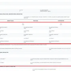 Zestawienie składek na ubezpieczenie wypadkowe: podstawa wymiaru, składka finansowana przez ubezpieczonego, płatnika, budżet państwa, PFRON, fundusz kościelny.