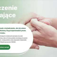 Chcesz złożyć wniosek o świadczenie wspierające? Dowiedz się, jak zacząć. Obrazek przedstawia dłonie, symbolizujące wsparcie.