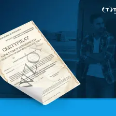 Certyfikat kompetencji zawodowych w drogowym transporcie rzeczy, potwierdzający kwalifikacje kierowcy.