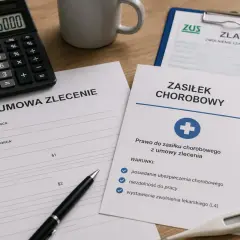 Dokumenty dotyczące prawa do zasiłku chorobowego z umowy zlecenia, w tym zwolnienie lekarskie (L4).