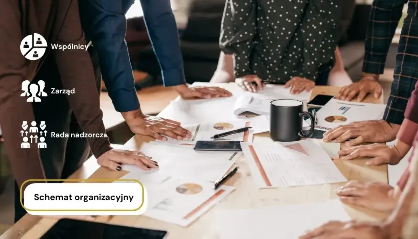 Zespół omawia schemat organizacyjny, w tym jak zostać członkiem rady nadzorczej.